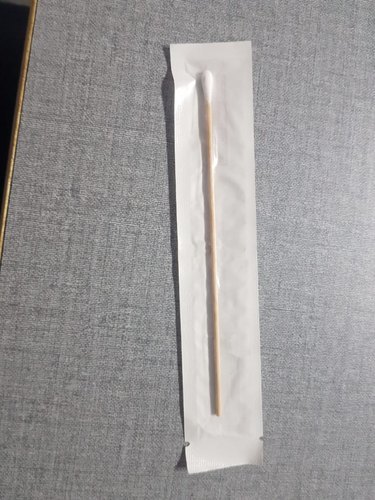Swab Stick Wooden Pouch Pack - Cotton Material, 6" Size, White Color, 2.2 mm Diameter | Disposable, Sterile, Waterproof