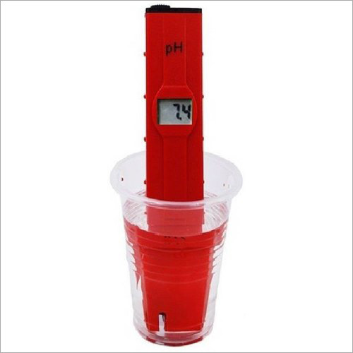 Digital pH Meter - 1-Point Calibration, 0.1 pH Resolution, Hand-Held Design, Red Color | Smart Water Testing for Hospitals