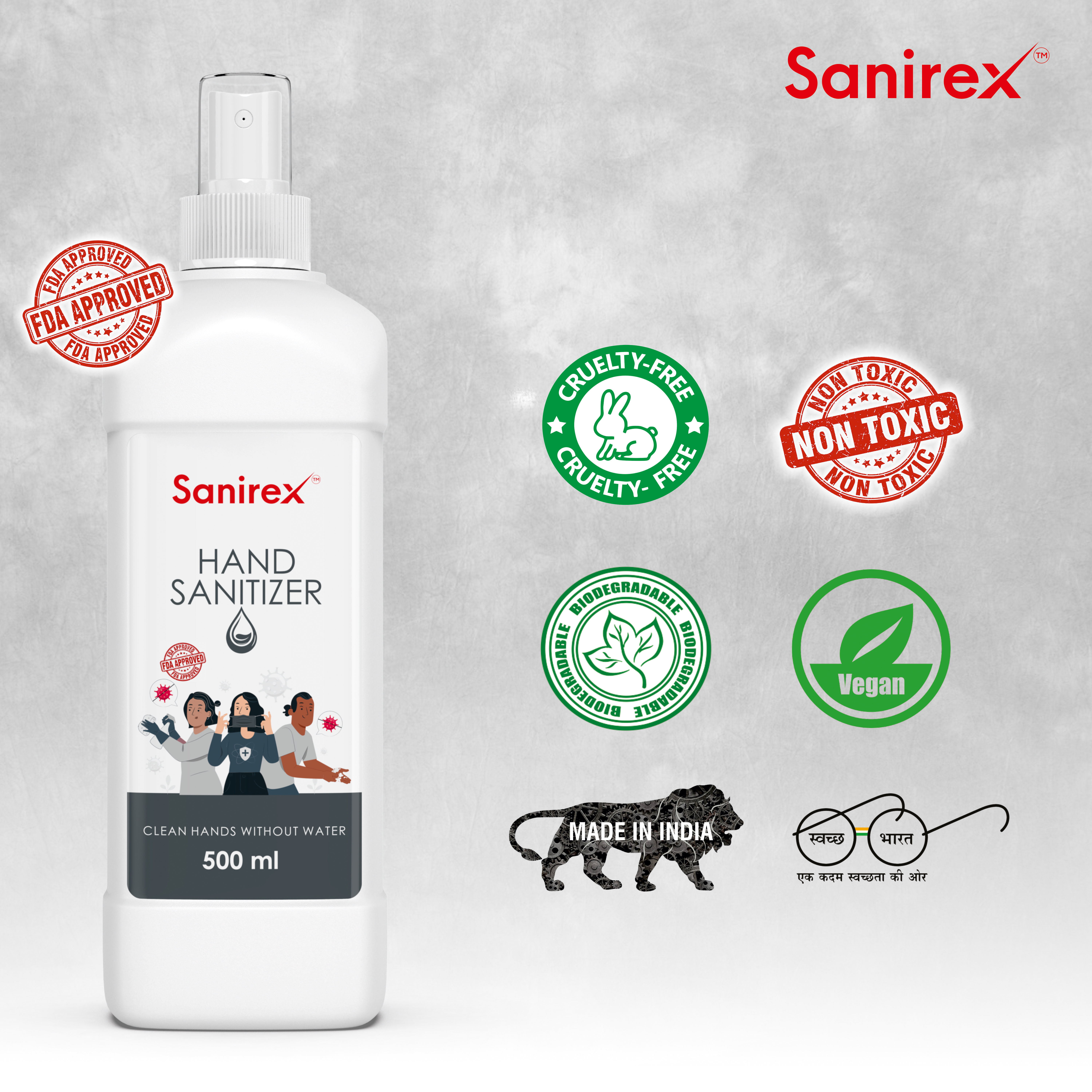Hand Sanitizer - 500 Ml Isopropyl Alcohol Formula | Multi-use For All Ages, Ideal For Personal Care, Store In Dry Place, 18 Months Shelf Life