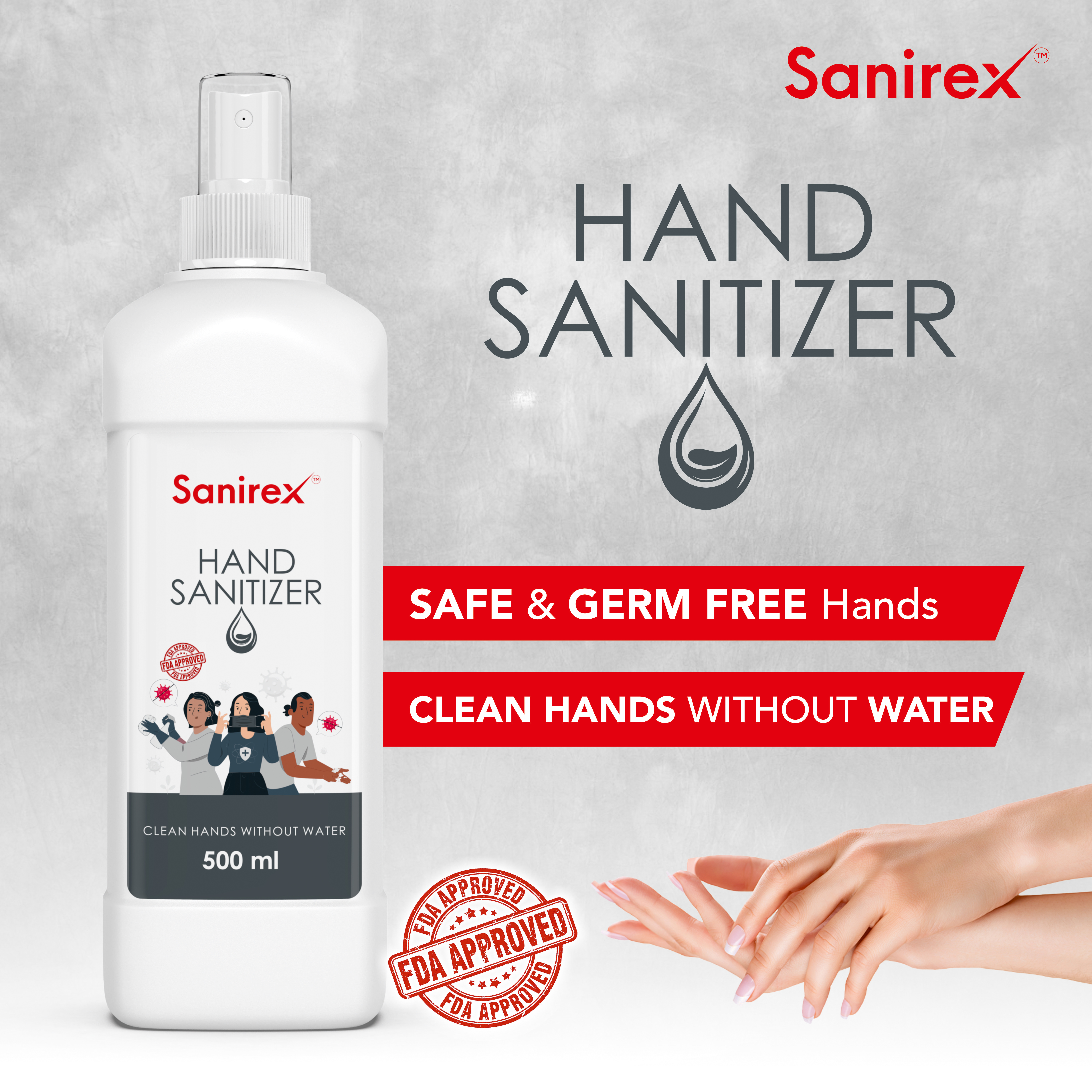Hand Sanitizer - 500 Ml Isopropyl Alcohol Formula | Multi-use For All Ages, Ideal For Personal Care, Store In Dry Place, 18 Months Shelf Life