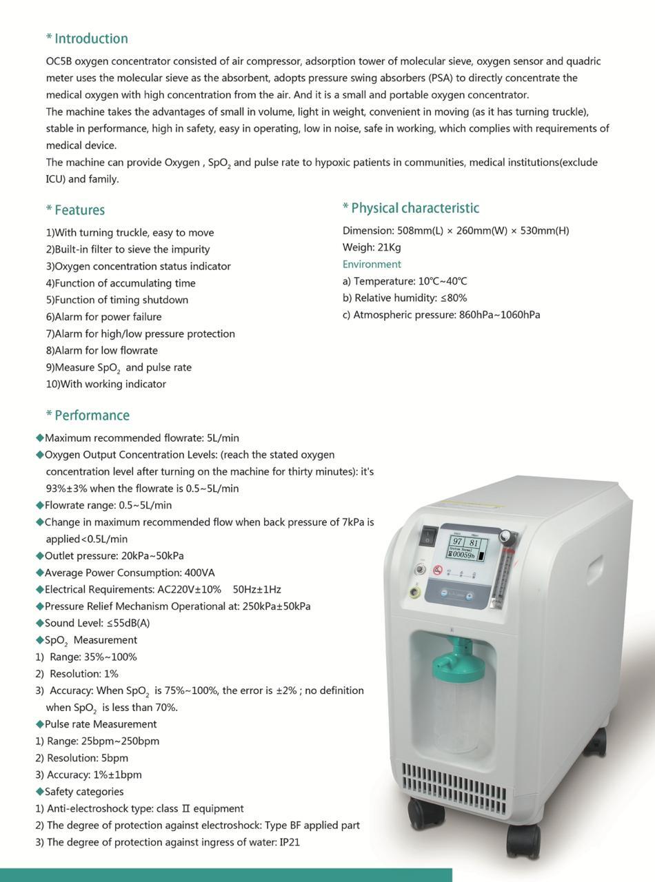 White Contec Oc5b Oxygen Concentrator