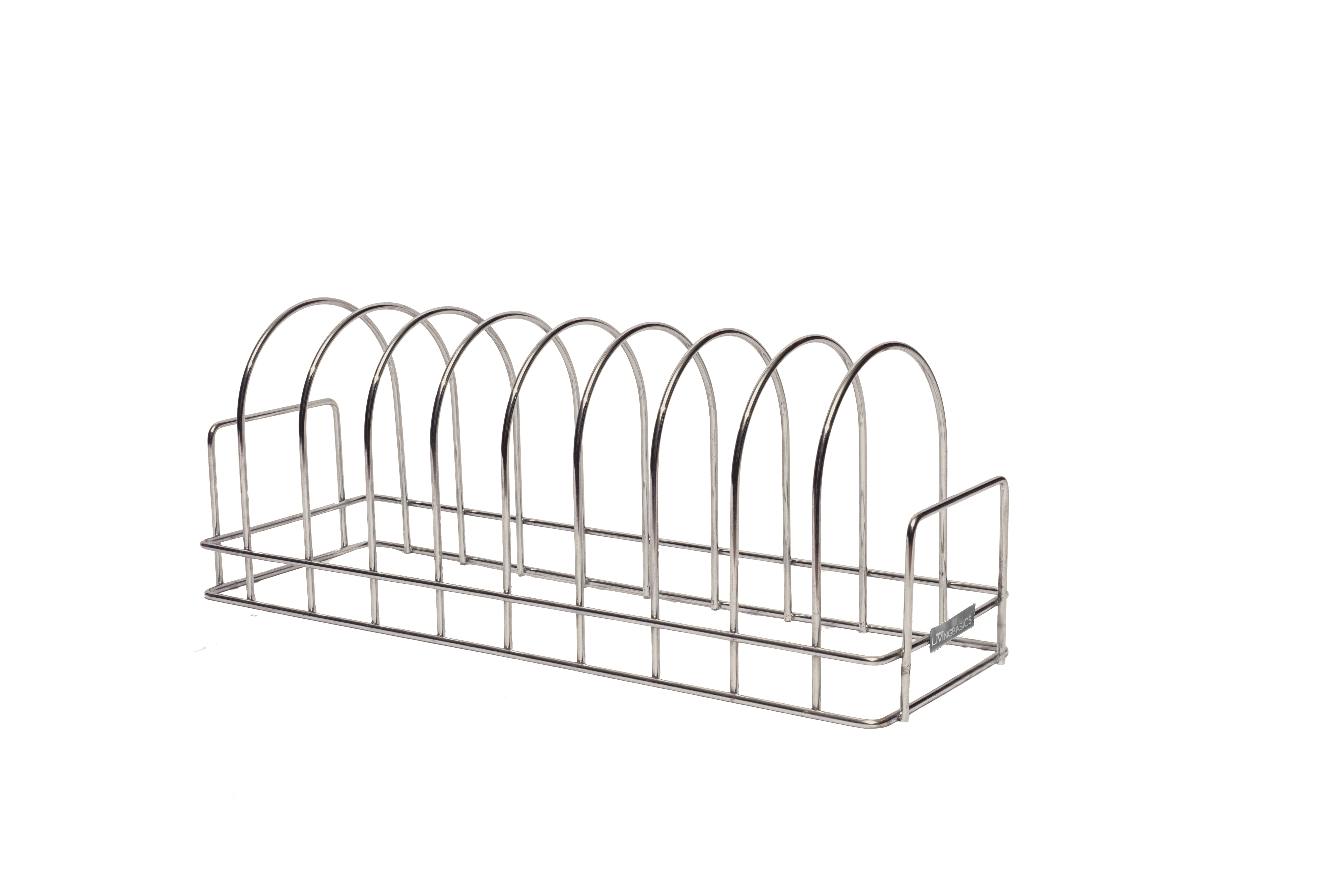 Ss Dish Racks - Stainless Steel, Small Size, Silver Color | 10 Storage Spaces Dish Stand, Stylish Kitchen Organizer For Pots And Bakeware