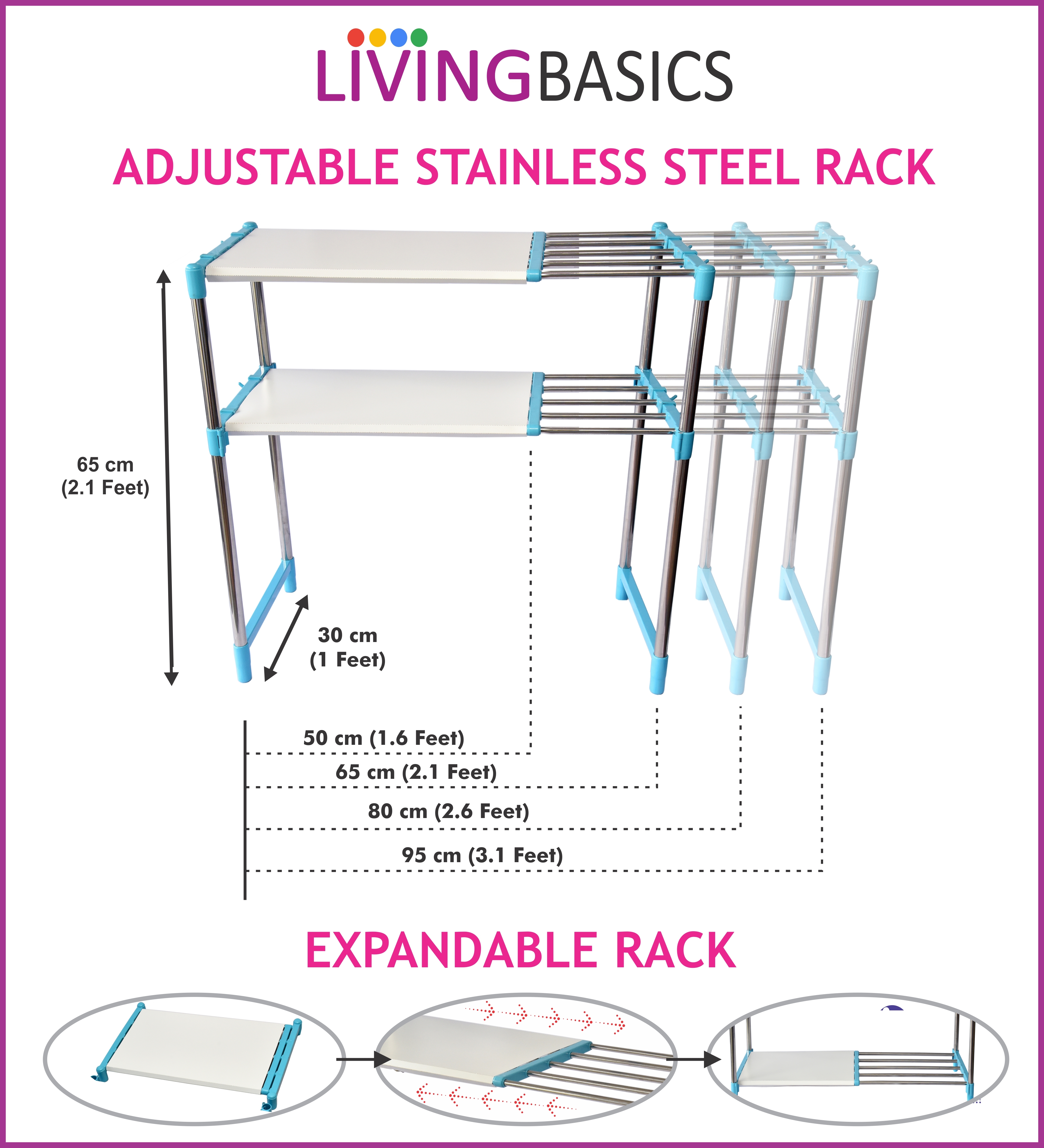 Cyan Blue Portable Kitchen Stand