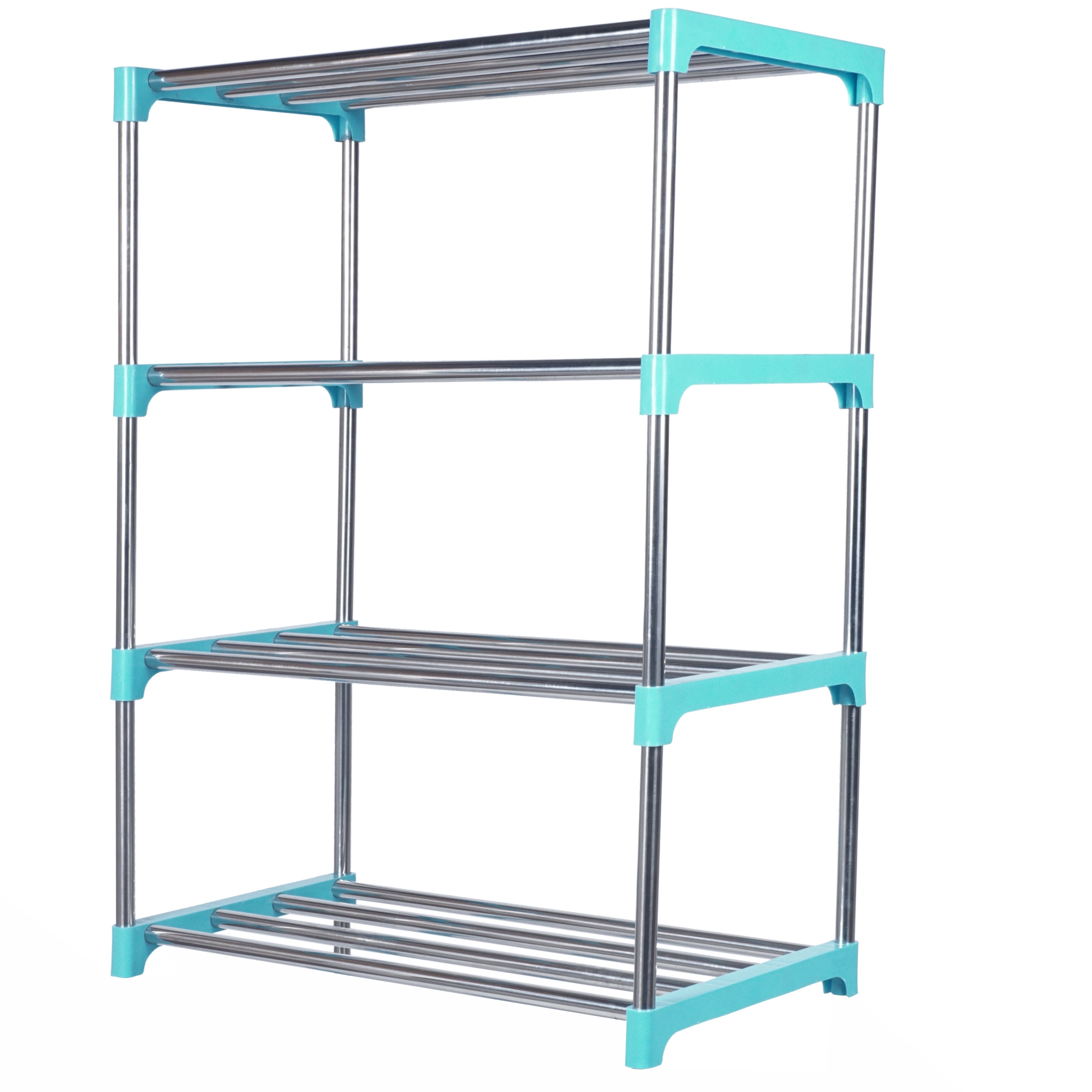 Cyan Blue 4 Layer Kitchen Racks
