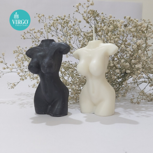 Lady Torso Body Figure Candle (Set Of 2) - Burning Time: 10-12 Hours
