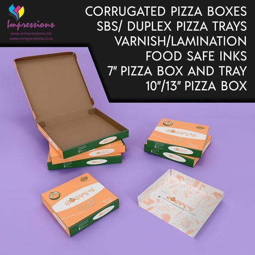 Pizza Packaging Box - Cardboard, 6"/9"/12" Sizes | Customizable, Glossy Lamination, Eco-friendly, Secure Lid With Venting Holes