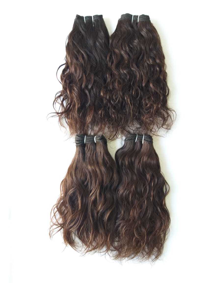 Unprocessed Hair Wavy Machine Weft Hair Extensions Application: Profesional