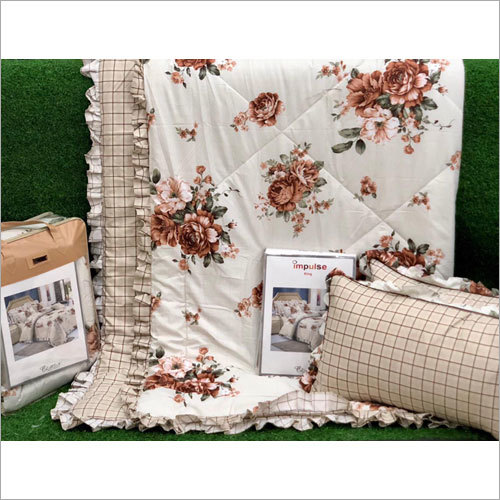 Printed Impulse King Size Comforter Sets With Frill