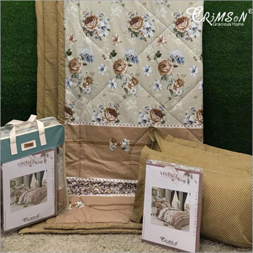 Flower Print Comforter Set Size: King