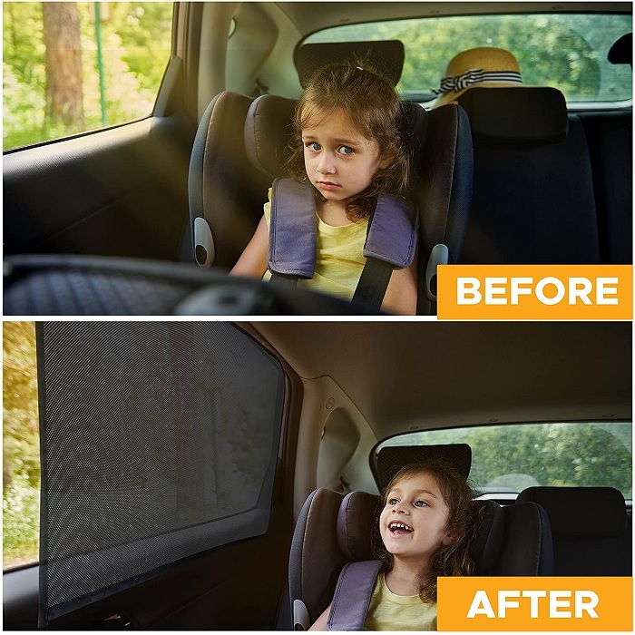 Car Magnetic Window Curtain, Car Front And Rear Sun Shade For Car Window