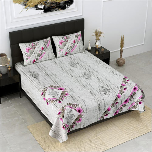 Multicolor Double Bed Printed Bedsheet