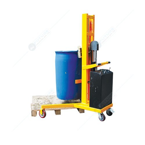 Semi Electric Stacker - 12V/100Ah Battery, 1500x1350 mm, Yellow | Easy to Operate, V-Shaped Base for Stability, 300 kg Load Capacity