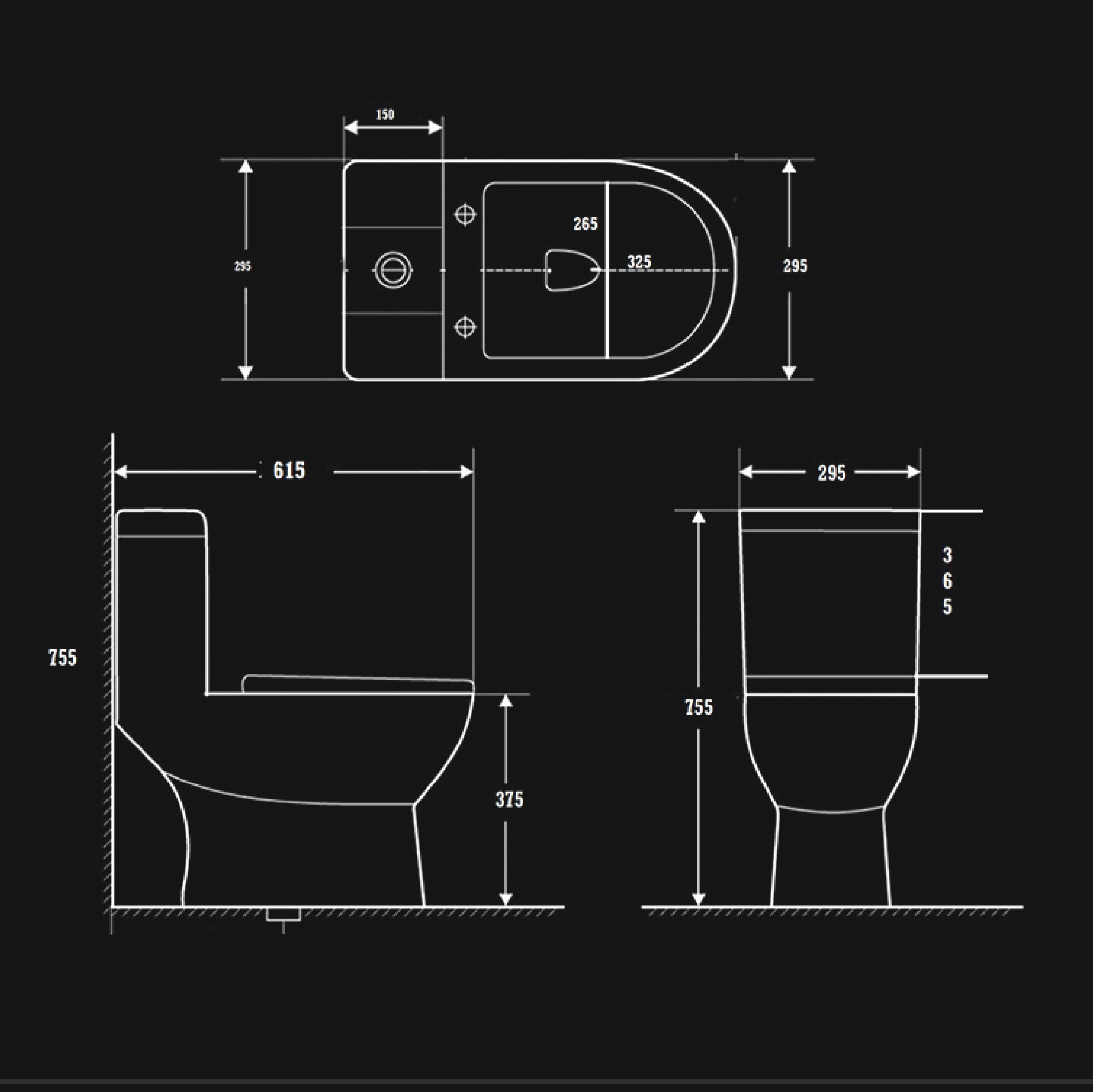 White Alex Ceramic Water Closet