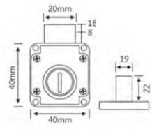 Mcah-503 (Wave) Multi Purpose Lock - Zinc Material, 40x20mm Size, Chrome Finish | Includes 2 Wave Cutting Keys, Ideal For Drawer Locking Solutions
