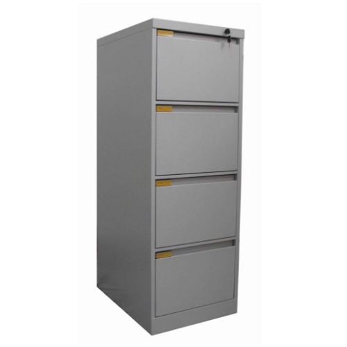 Filing Cabinet - Mild Steel, Gray Finish | Durable, Fully Welded, Knockdown Design, Versatile Storage Solutions for Office, School, Home, Hospital