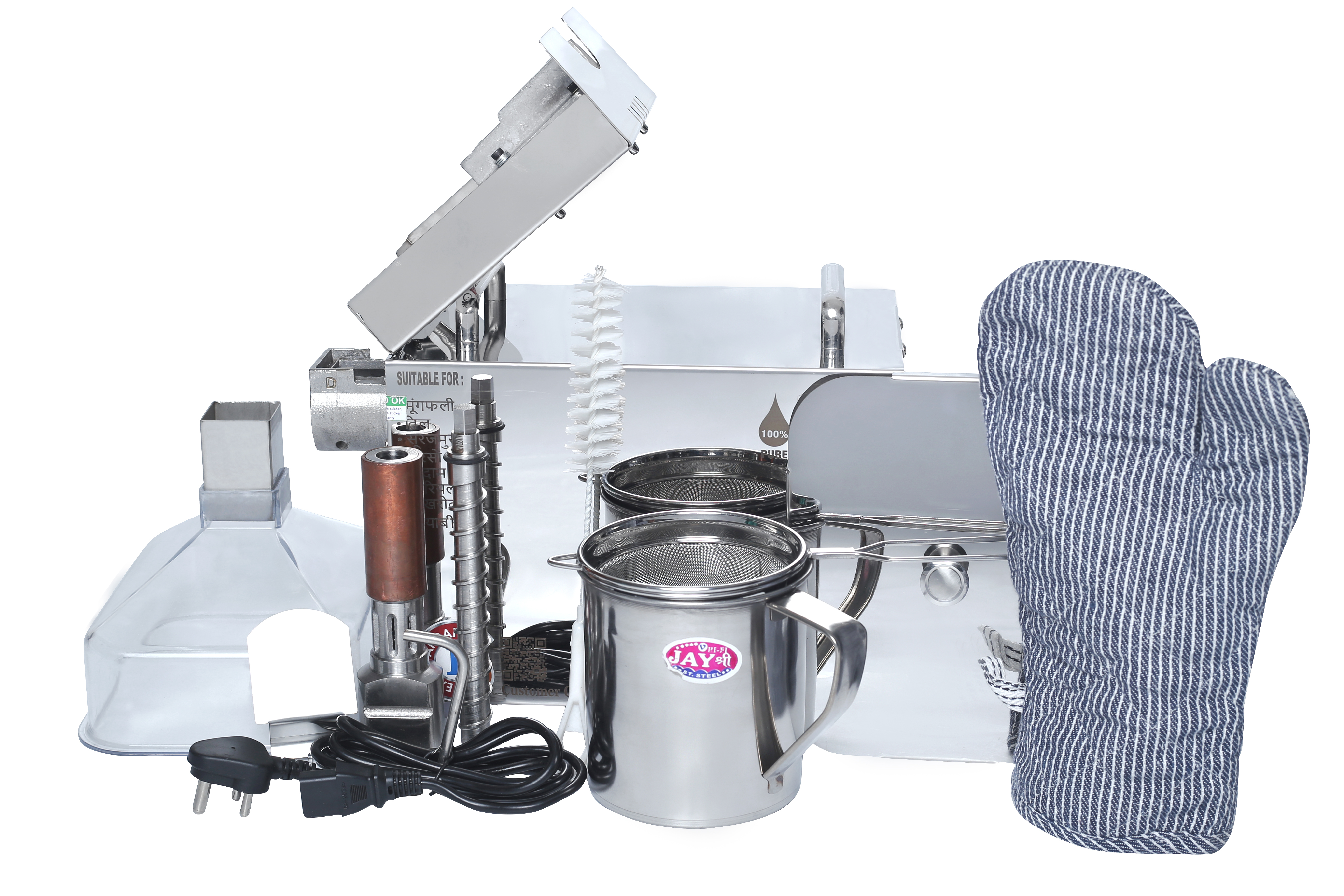 Domestic Oil Press Machine - Stainless Steel, 20x8x10 Inch Dimensions | 2-5kg/hr Production Capacity, High Efficiency Digital Control System, 1 Year Warranty