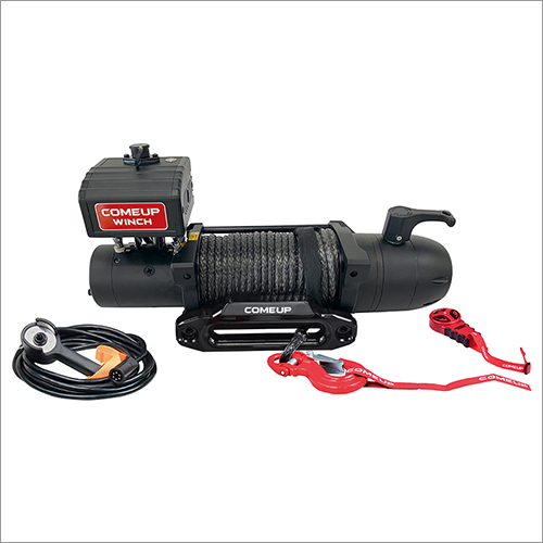 Electric Winch - Steel & Aluminum, 12.5x7.5x6.5 inches | 10,000 lbs Line Pull, 1.0 HP Motor Power, 50 ft/min Line Speed, 12V DC