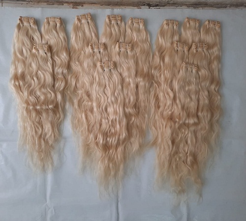 Blonde 613 Raw Natural Wavy Human Hair No Shedding No Tangle Thick End