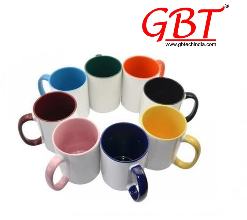 Inner Color With Handle Color Mug - Ceramic Material | Ideal for Home and Office Use, Multicolor Design, Perfect for Sublimation Printing