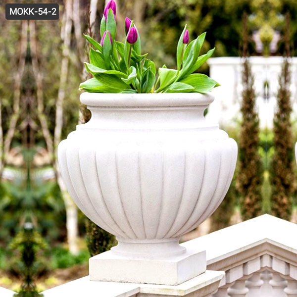Brown Designer Marble Flower Pot