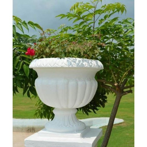 Brown Designer Marble Flower Pot