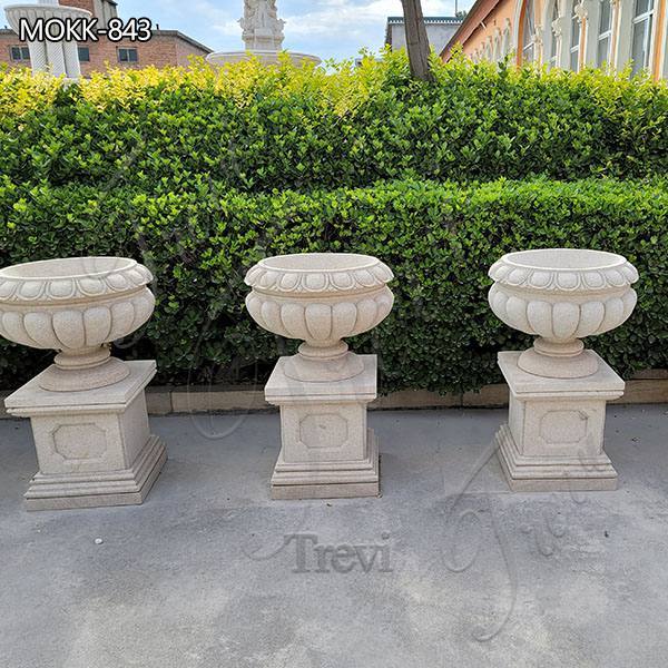 Brown Designer Marble Flower Pot