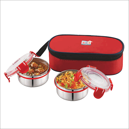 स्टेनलेस स्टील ज़िप सॉफ्ट 2 पीस क्लिप लॉक लंच बॉक्स