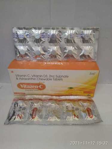 Vitamin C D3 Zinc Sulphate And Astaxanthin  Chewable Tablet