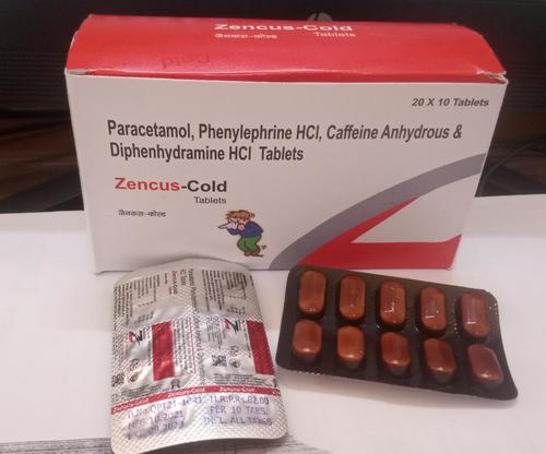 Paracetamol+ Phenylephrin Hcl + Caffeine  +diphenydramine Hcl Tab