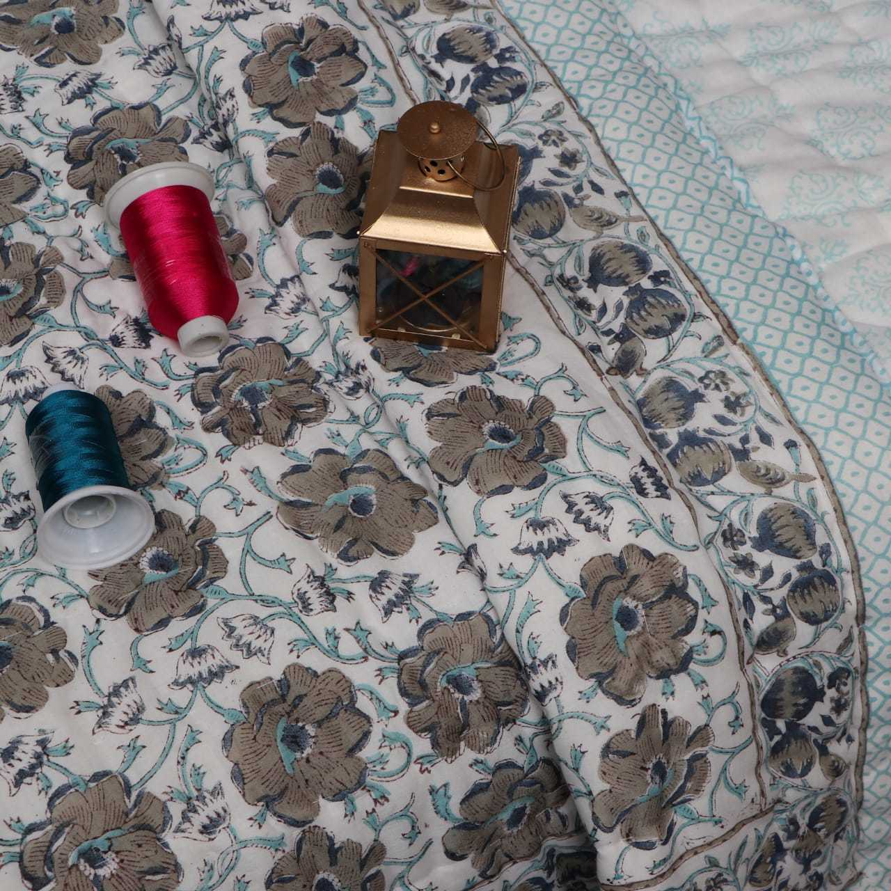 Multi Hand Block Printed Fine Quilt