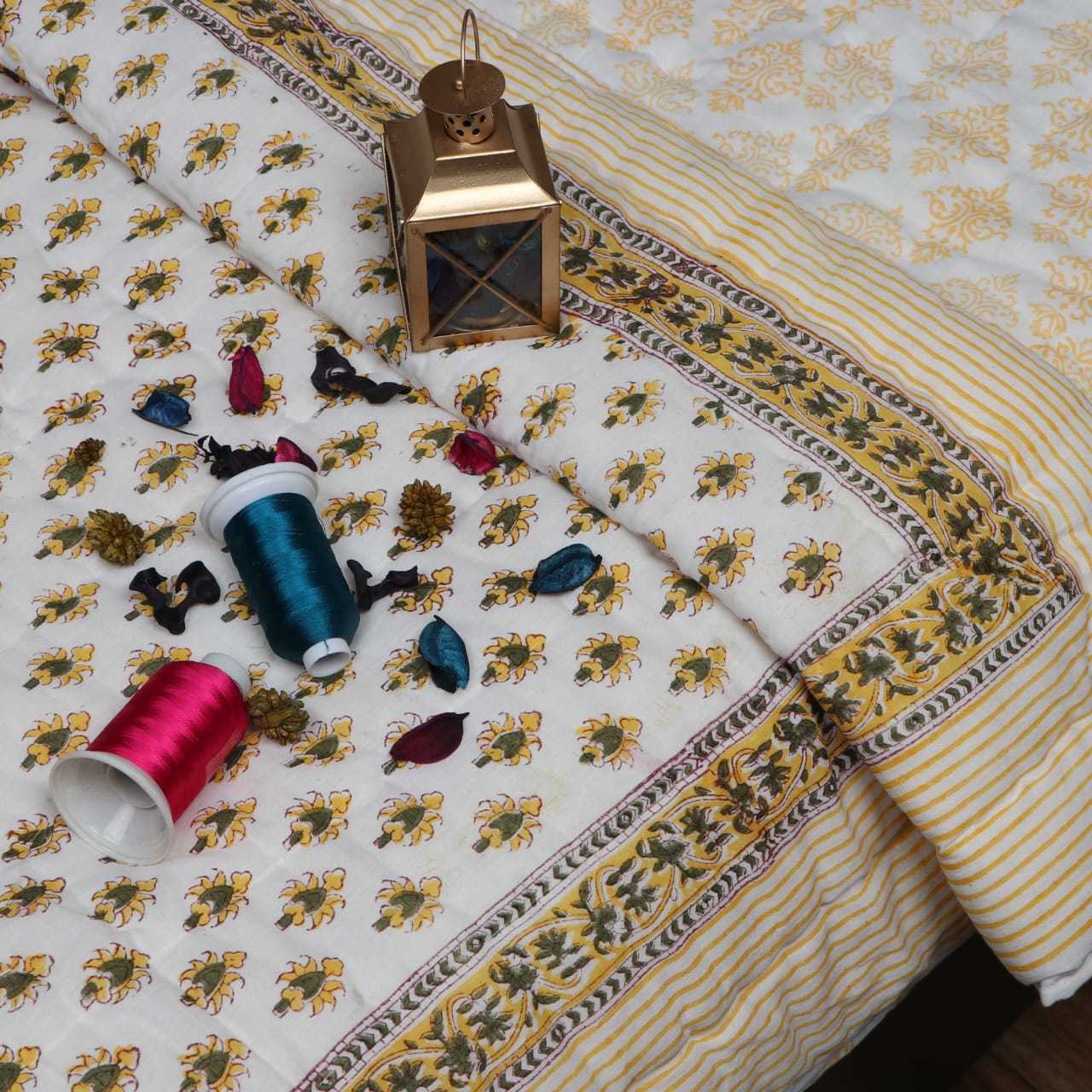 Multi Hand Block Printed Fine Quilt