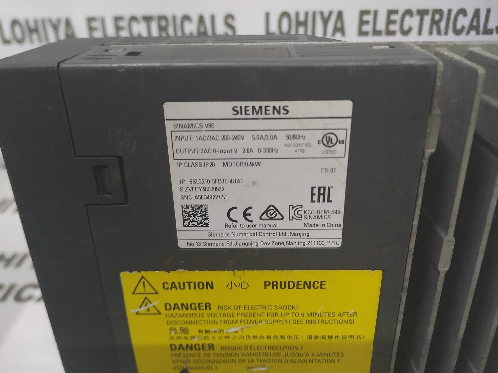 Siemens Sinamics 6sl3210-5fb10-4ua1 Servo Drive