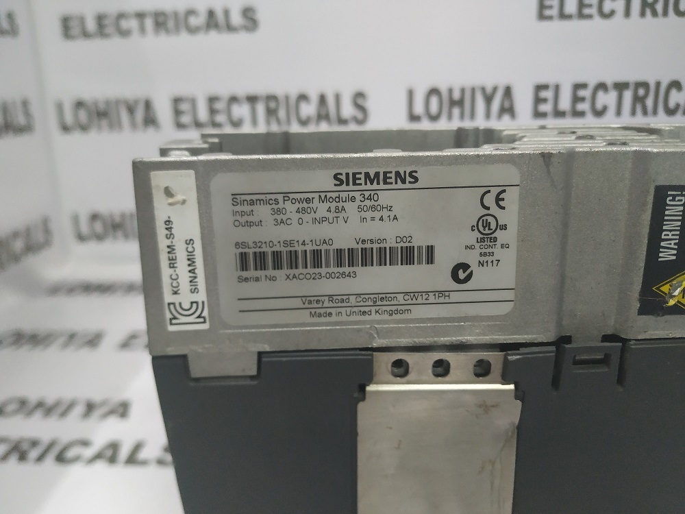 Siemens Sinamics 6sl3210-1se14-1ua0 Servo Drive