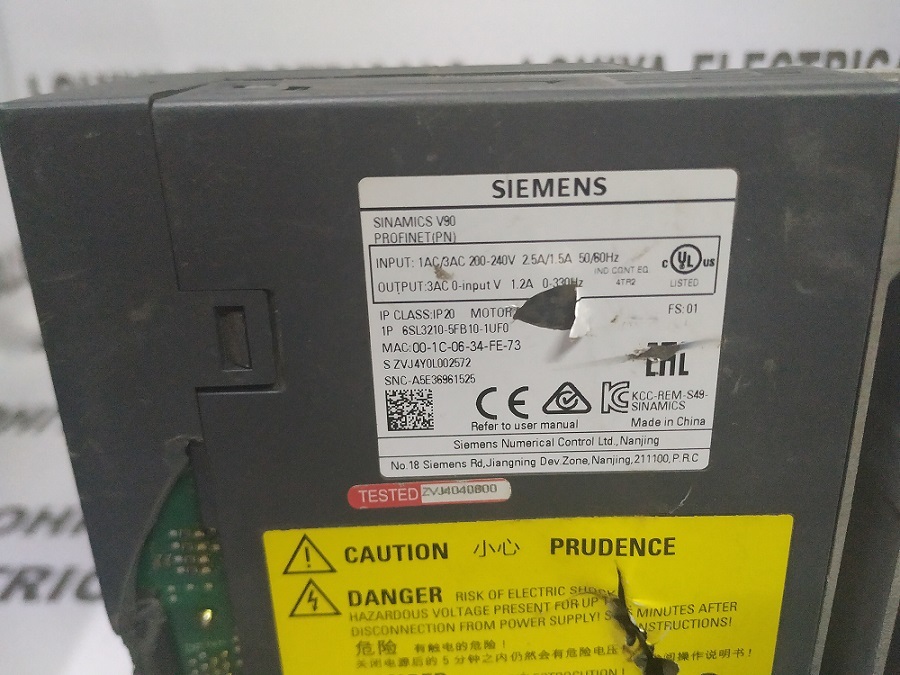 Siemens Sinamics 6sl3210-5fb10-1uf0 Servo Drive