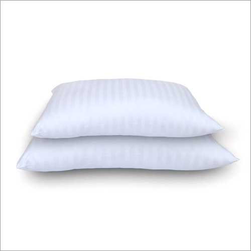 Classic White Fiber Pillow - Polycotton 17x27 Inches, White Plain Dyed Cover With Hollow Siliconized Polyester Filling | Rectangular Shape, 700g Weight