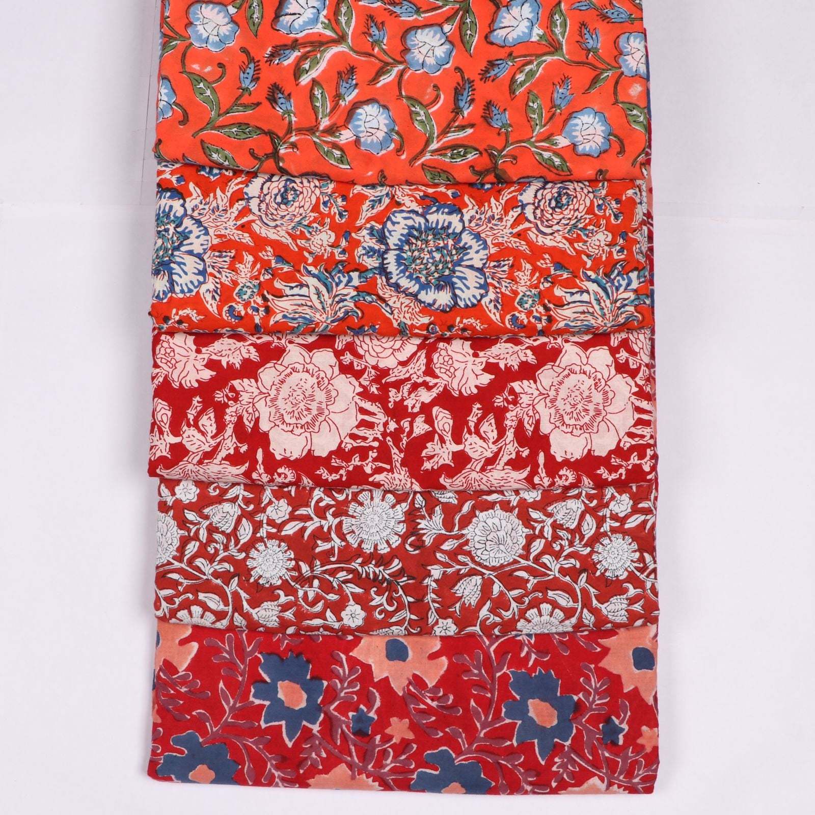 Hand Block Printed Cotton Camric Fabrics - 100% Cotton, 44 Inch Width, Multi Color | Washable, Soft Voile, Ideal For Dress Making