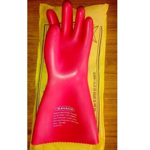 Electrical Rubber Hand Gloves - 375 Mm Length, White | Breathable, Cool Pass, Washable, Water Proof, 11000 Volt Capacity, Knit Wrist Design