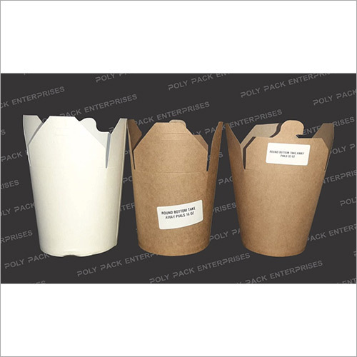 Paper Container White With Paper Lid - Paper Material, 500ml Capacity | Eco-Friendly Design, Ideal for Food Storage and Takeaway Solutions