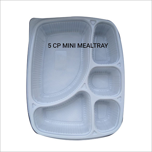 5 Compartment Meal Tray - Plastic Material | Ideal for Food Packing and Portion Control
