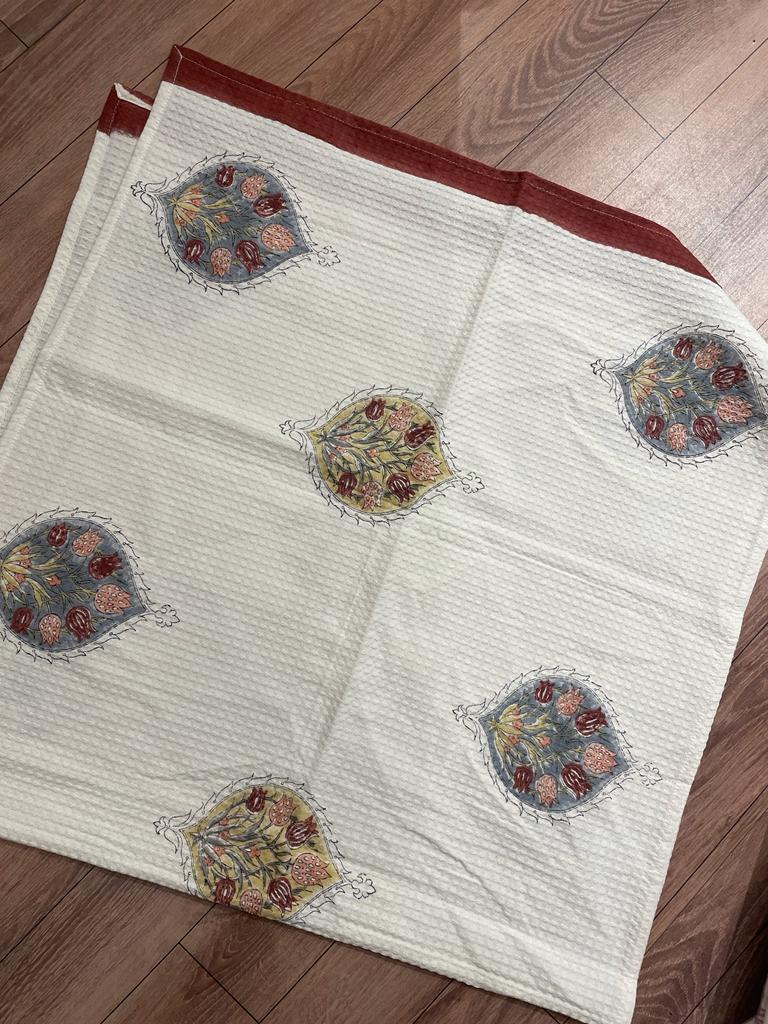 Multicolor Cotton Hand Block Printed Towel