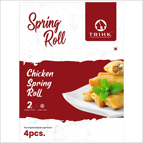 Chicken Spring Roll - Flour Wrapper, 4 Pcs Per Pack, Brown Color, Cylindrical Shape | Fresh Chicken, Vegetables, Spices, Hygienic Packaging, No Adulterants, High Nutrition