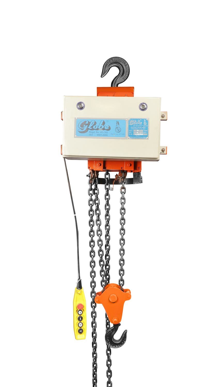 Electric Chain Hoist With Trolley - Color: Yellow