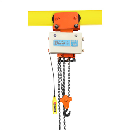 Electric Chain Hoist With Trolley - Color: Yellow