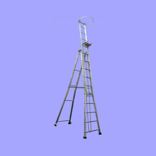 Self Supported Extension Ladder - Heavy-duty Aluminium, 12 To 20 Feet , Wide Steps With Rubber Mats For Slip Resistance