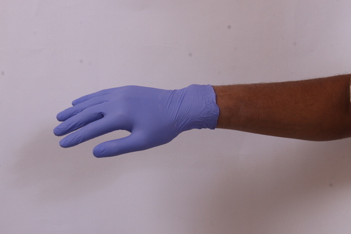 Food Grade Nitrile Gloves - Nitrile Material, Mid Forearm Length, Violet Color, Powder-free, Half Dipped Coating, Ansi Certified Standard