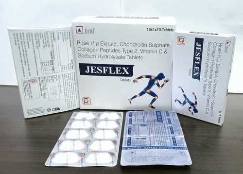 रोज़ हिप एक्सट्रेक्ट 20% 500 मिग्राम+चोंड्रोइटिन सल्फेट 200 मिलीग्राम+कोलेजन पेप्टाइड्स टाइप 2+ विटामिन सी 35 मिलीग्राम+सोडियम हाइड्रोलाइज़ेट 30 मिलीग्राम