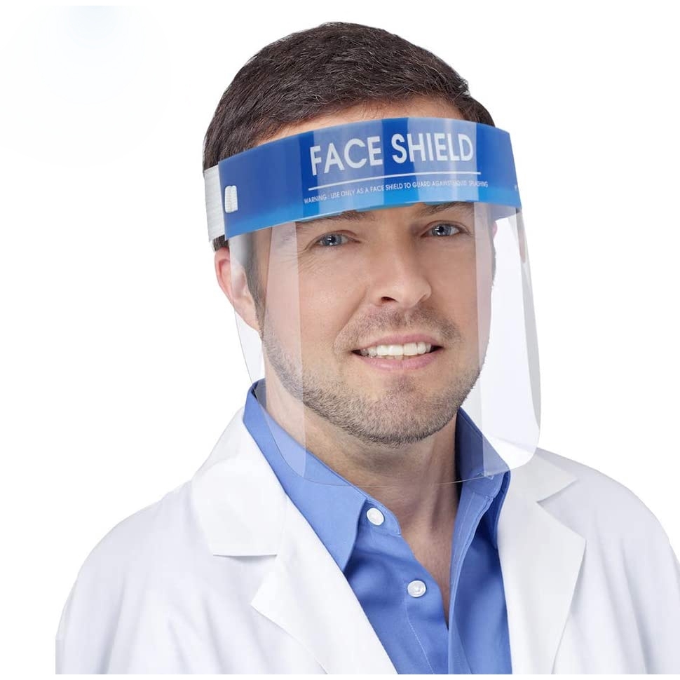 Reusable Face Shield - Anti Fog Polycarbonate, 4x4x8 Cm, White | Scratch Resistant, Unisex, Lightweight, Washable, Compatible With Spectacles & Mask