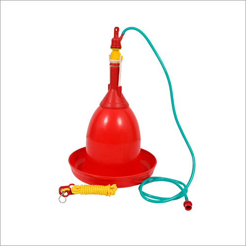 Poultry Jumbo Drinker - Durable Plastic, Red Color | Automatic Water Control with Non-Spill Design