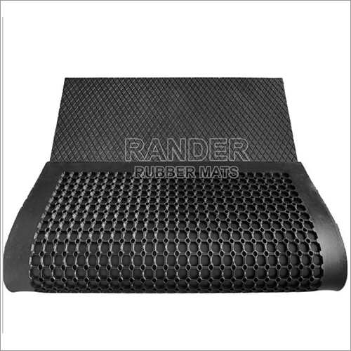 Cow Rubber Mats - 17mm Thick, 6x4 Feet Rectangle | Slip-resistant, Customized Design, Protects Subflooring, Black Rubber Tpr, Diamond Pattern