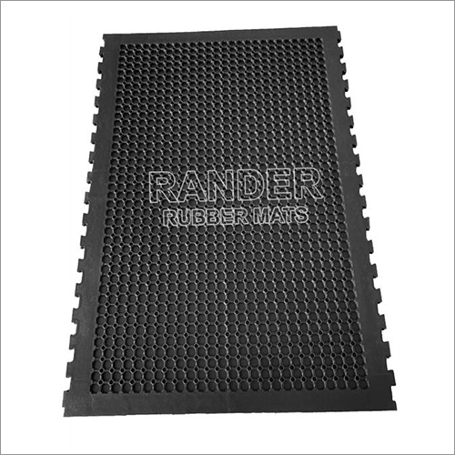 Cow Rubber Mats - 17mm Thick, 6x4 Feet Rectangle | Slip-resistant, Customized Design, Protects Subflooring, Black Rubber Tpr, Diamond Pattern